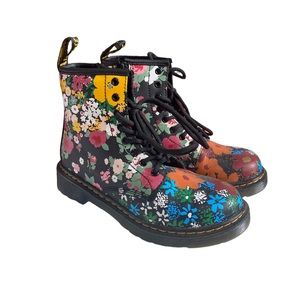 Dr. Martens 1460 Floral Combat Boot in Black